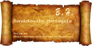 Bendekovits Hortenzia névjegykártya